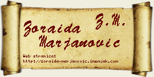 Zoraida Marjanović vizit kartica